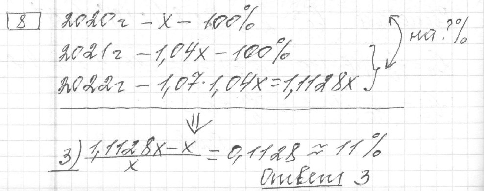 Решение задания 8, вариант 21 из сборника ЕГЭ 2024 математика базовый уровень Лысенко 40 вариантов