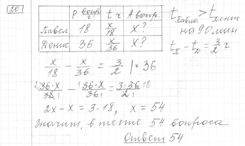 Решение задания 20, вариант 1, из сборника «ЕГЭ 2024 математика базовый уровень Лысенко 40 вариантов»