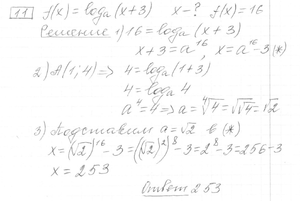 Решение задания 11, вариант 20, из сборника «ЕГЭ 2024 математика профильный уровень Ященко 36 вариантов»